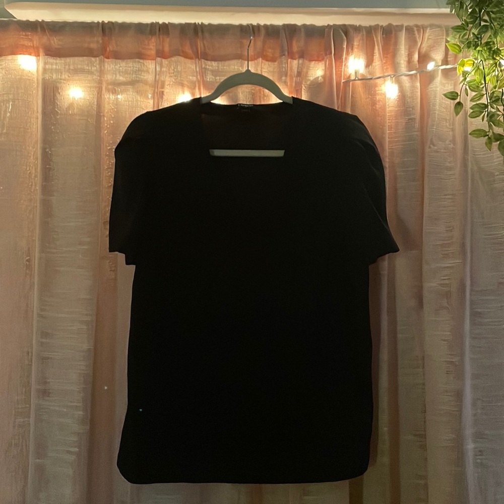 Express silky black v neck top perfect for work office attire